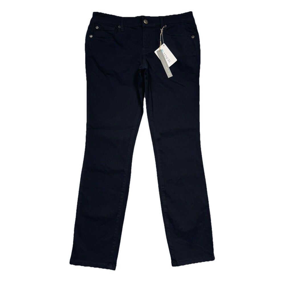 Level 99 Lily Skinny Straight Pants Petite 27P (27x25.5) Navy Blue Stretch Women